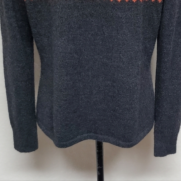 VINTAGE Alpaca Imports Pink Fair Isle Grey Wool Alpaca Full-zip Cardigan Sweater - Picture 10 of 12